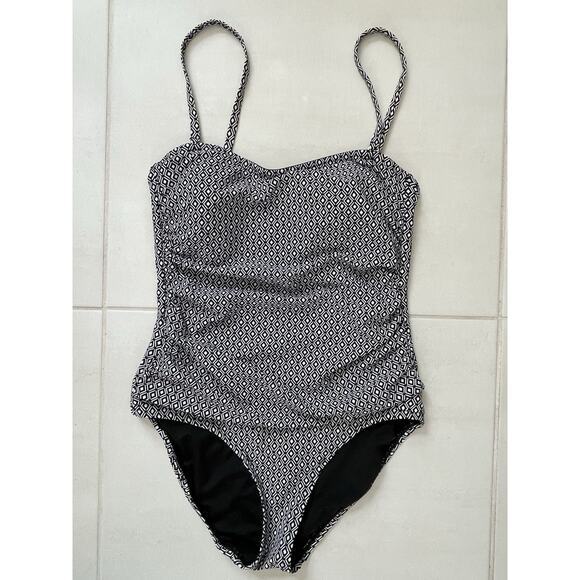 DKNY Swim One Piece Swimsuit Shirred Multicolor Print Padded Swimwear - Picture 1 of 11